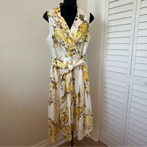 Jessica Howard Yellow/White Floral Dress size 8